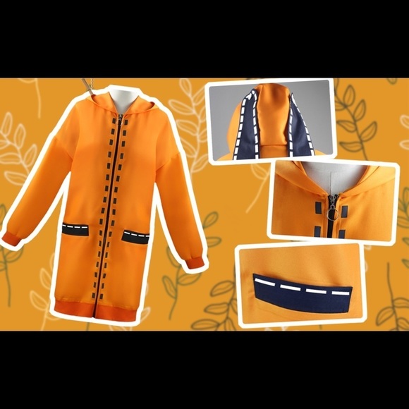 KAKEGURUI NETFLIX ANIME: ORANGE BUNNY COSPLAY COAT WITH EARS - Picture 8 of 16